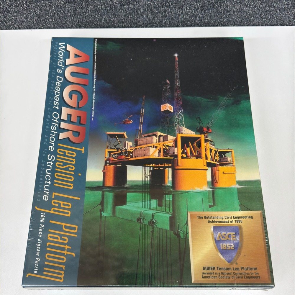 Silver Enterprises Auger Tension Leg Platform 1000 Piece Jigsaw Puzzle 1996 NEW